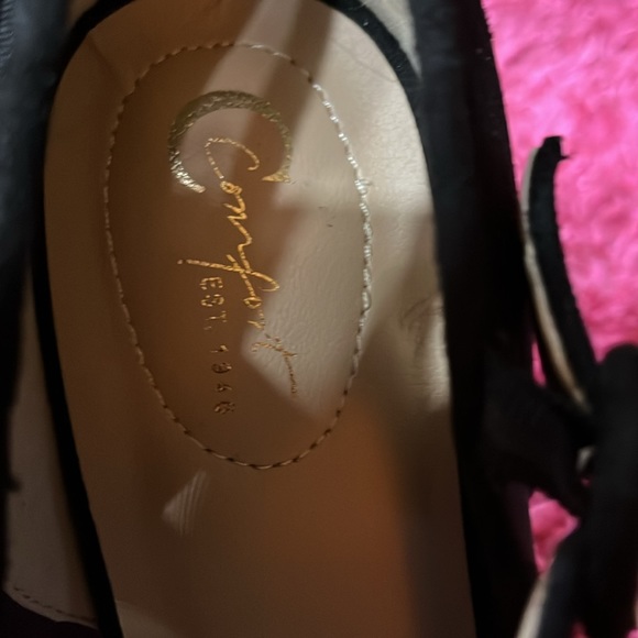 NWOT C COMFORT BLACK WOMAN’S  HEELED PEEPTOE, MESHED SIDE SIZE (9W) - Picture 2 of 12